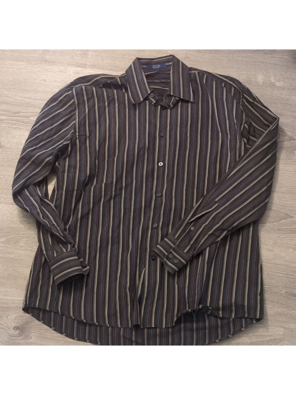 Alan flusser striped button down shirt size large